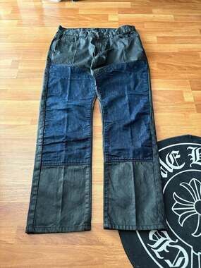 Rocawear Men's Straight Fit Two-Tone Patchwork Denim Jeans